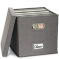 thumbnail image 1 of ZICOTO Decorative Vinyl Record Storage Box for 50+ Single Records - Sturdy and Easy to Carry LP Holder with Lid - The Perfect Storage Crate for Your Valuable Album Collection, 1 of 3