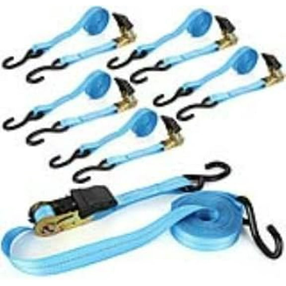 Ratchet Straps, 6Pack 20Ft Ratchet Tie Down Straps, 1700 LB Break Strength Ratchet Tie Down Straps with Safety Lock S Hooks & Rubber Handle for Moving Cargo, , Appliances, Lawn Equipment
