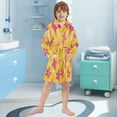 thumbnail image 5 of FORMRS Niños Bathrobe Unisex Hooded Robe Soft Plush Pajamas Sleepwear, Size 7-9T, Large Pink Stars, 5 of 7
