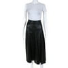 Pre-owned|Christian Dior Womens Leather Midi A-Line Skirt Black Size 10