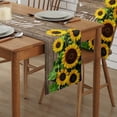 thumbnail image 2 of Table Runner Dresser Scarves 72 Inch Long, Blossom Sunflowers Butterfly Linen Dining Table Runners Farm Vintage Wood Plank Tabletop Scarf for Wedding Holiday Party Kitchen, 2 of 7