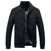 Men's Lightweight Casual Jackets Full-Zip Windbreakers Fashion Jackets Outerwear