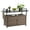 Brown, variant on Outdoor Wicker Bar Cart, Patio Wine Serving Cart w/Wheels, Rolling Rattan Beverage Bar Counter Table w/Glass Top