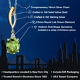 thumbnail image 2 of Gem Stone King 925 Silver and 10K Yellow Gold Green Peridot and White Lab Grown Diamond Pendant Necklace for Women | 2.87 Cttw | Gemstone August Birthstone | Oval 10X8MM | With 18 inch Chain, 2 of 6