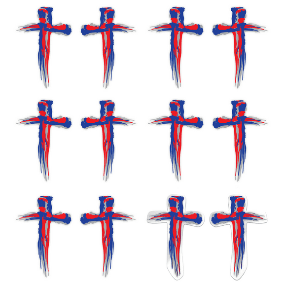 BLSTK Cross Temporary Tattoo Eye Black | 6-Pack | USA