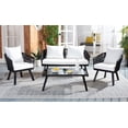 thumbnail image 2 of SAFAVIEH Belmi Outdoor Patio 4 Piece Conversation Set, Black/Beige, 2 of 8