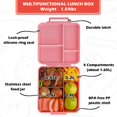 thumbnail image 2 of WAKSOX Bento Lunch Box Lunch Containers 4 Compartments with Soup Thermos for Hot and Cold Food Jar/Spoon/Lunch Bag Insulated Leak Proof for Girls, 2 of 7