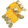thumbnail image 3 of Par de pulseras de gasa para danza del vientre con moneda (amarillas), 3 of 5