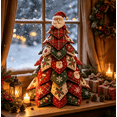thumbnail image 6 of DIY Quilted Christmas Tree Kit – Handmade Fabric Holiday Tabletop Tree Decor, Vintage Plaid Snowflake Pattern Quilted Tree Sewing Project, 6 of 6
