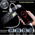 thumbnail image 4 of Linterna LED XHP90 5000 lúmenes, linterna de enfoque ajustable recargable por USB, adecuada para acampar, emergencias familiares, deportes al aire libre, 4 of 5