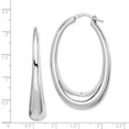 thumbnail image 3 of FB Jewels Sterling Silver Polished Rhodium Plated Hollow Hoop Earrings, 3 of 3