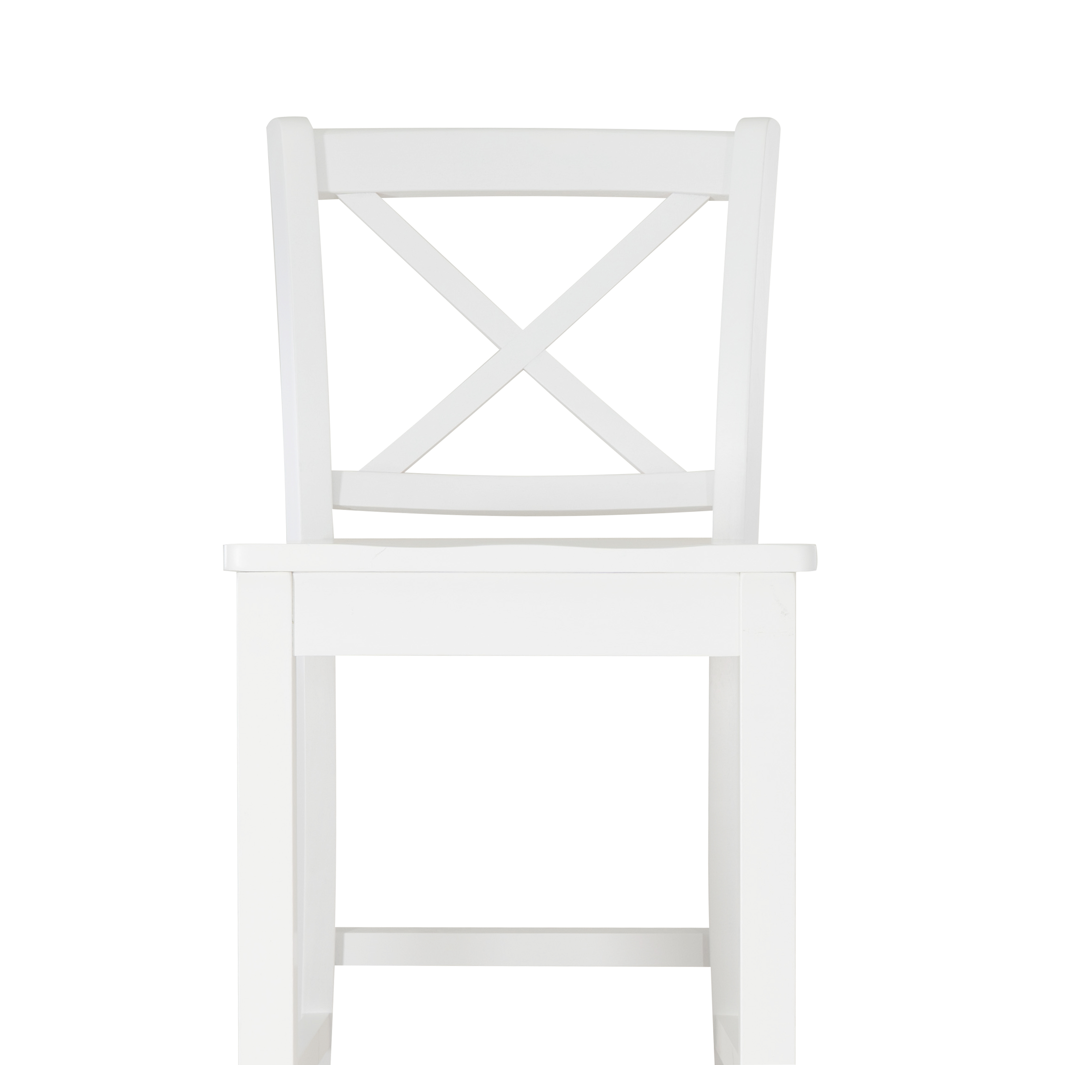 Linon Torino 24" Cross-Back Indoor Wood Counter Stool, White