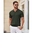 thumbnail image 3 of COOFANDY Mens Golf Polo Shirts Textured Collared Polo Short Sleeve V Neck Polo Shirts Lightweight Casual Collared Shirts, 3 of 6