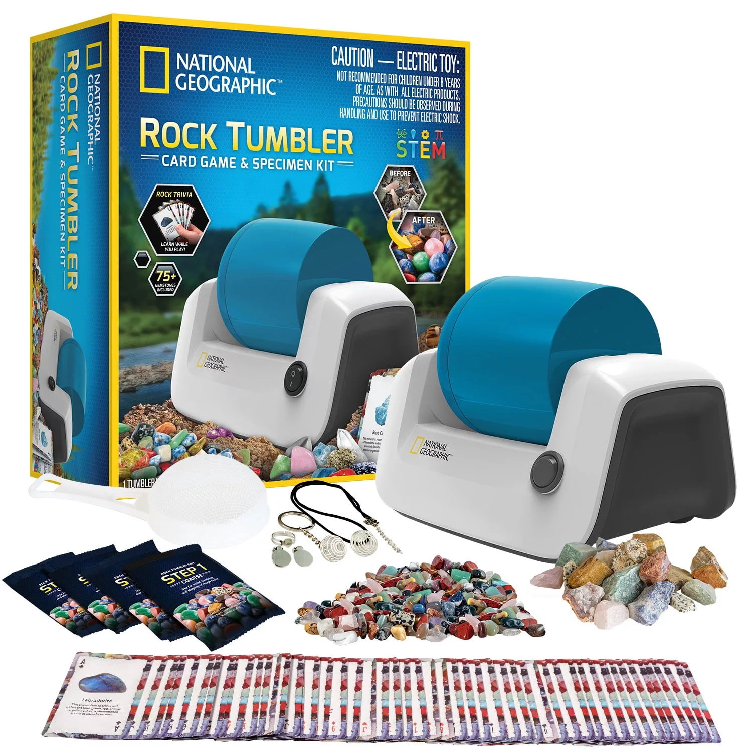 National Geographic Rock Tumbler, Card Game and Specimen Kit