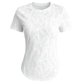 thumbnail image 3 of DuoJiaJ Womens Short Sleeve Top, Crew Neck Slim Fit Semi Transparent Workout White XS, 3 of 4