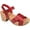 Red, variant on Journee Womens Valentina Ankle Strap Platform Dress Sandals