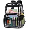 thumbnail image 2 of Ludolm Clear Backpack Heavy Duty, See Through Backpack Stadium Approved, Quick Security Check See Through Backpacks Transparent Bookbag, 2 of 6