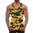 thumbnail image 3 of BADHUB Mens Color Block Muscle Tank Topsssss Clearance Workout Athletic Sleeveless Crew Neck Shirts YellowM, 3 of 6