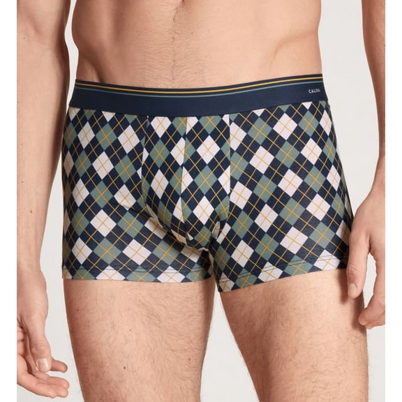 Men's Calida 26485 Cotton Code Design Cotton Stretch Boxer Brief (Laurel Green XL)