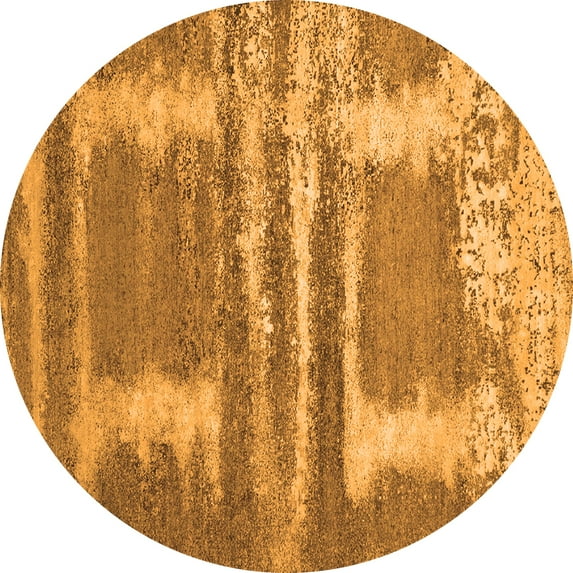 Ahgly Company Indoor Round Oriental Orange Industrial Area Rugs, 7' Round