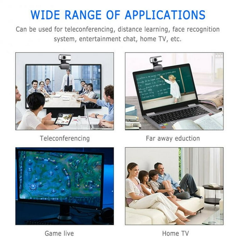 ARCADORA Built-in Microphone HD Glass Lens Webcam, USB, Noise