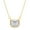 Yellow, variant on 925 Sterling Silver 14K Rose Gold Finish Emerald Cut White Diamond Solitaire Pendant Necklace for Women
