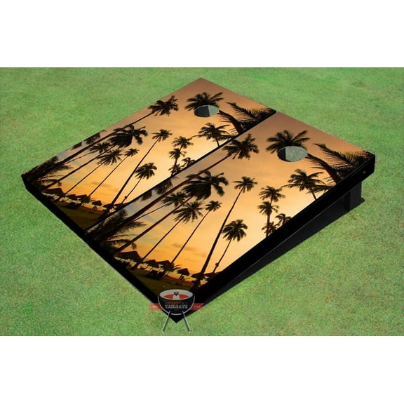 Palm Sun Set Themed Cornhole Boards