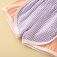 thumbnail image 5 of Gibobby Toddler Baby Girl Shorts Casual Summer Gingham Plaid Elastic Waist Ruffle Hem Shorts Bottoms(Purple,9-12 Months), 5 of 5