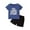 Blue, variant on Hienoo Toddler Boys Outfits Letter Print Short Sleeve T-Shirt and Shorts Set, Black
