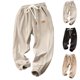 thumbnail image 4 of Odeerbi 4-13 Años Boys Corduroy Sweatpants Entrenamiento Deportes Jogger Pantalones Cintura Elástica Correa Suelta de Tobillo Joggers Con Bolsillos, 4 of 4