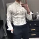 thumbnail image 4 of Camisa de vestir para hombre, camisas formales de oficina con músculos para hombre, camisas de negocios a rayas, estilo hipster XXL, ropa popular coreana de marca barata, estilo de verano, 4 of 5