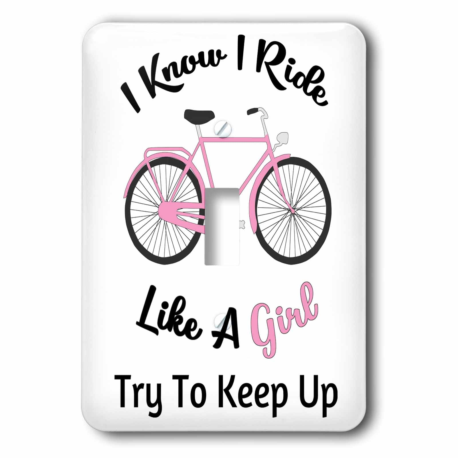 3dRose lsp_204324_1Print of Humorous Graffiti With Lady On Bike Single Toggle Switch 
