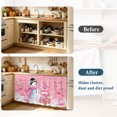 thumbnail image 4 of Pink Christmas Cabinet Curtain 28"Wx51"L,Dustproof Storage Cabinet Curtain with Self Adhesive Tape,Snowman Xmas Tree Ball Gifts Winter Tall Pantry Cover Drape for Kitchen,Laundry Room,Utility Closet, 4 of 9