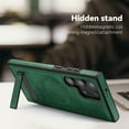 thumbnail image 3 of Magnetic for Galaxy S24 Ultra Premium PU Leather Case,Built-in Invisible Stand [Compatible with Magsafe] Protective Slim Kickstand Phone Cover Compatible with Samsung Galaxy S24 Ultra, Darkgreen, 3 of 9