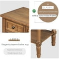 thumbnail image 6 of Knocbel Slim Antique Entry Console Table with 3 Drawers & Bottom Open Shelf, Solid Wood Narrow Sofa Couch Table for Entryway Hallway Living Room 23.7" W x 13" D x 31.4" H Natural, 6 of 19