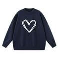 thumbnail image 5 of qelini Pullover Sweaters for Women Heart Print Crewneck Pullover Long Sleeve Blouses Casual Trendy Knitted Tops, 5 of 6