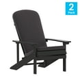 thumbnail image 4 of Flash Furniture Charlestown Set of 2 All-Weather Poly Resin Wood Adirondack Chairs in Slate Gray with Gray Cushions for Deck, Porch, and Patio, 4 of 14