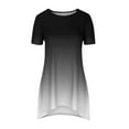 thumbnail image 4 of Elainilye Fashion Womens Top Summer Loose Print Round-Neck T-Shirt Short Sleeve Casual Blouse,Black, 4 of 5