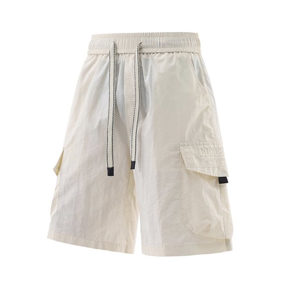 vdgthytj Cargo Shorts for Men Elastic Waist Drawstring Loose Fitted Summer Hiking Travel Beach Shorts with Pockets