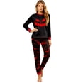 thumbnail image 2 of Racifhz Cozy Family Matching Halloween Pajamas Set Printed Long Sleeve Top and Pants Loungewear Festive Holiday Sleepwear Set Nightwear Cute Halloween Gifts for Mom Dad , Women Size:L, 2 of 6