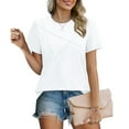 thumbnail image 6 of Fewfanhot T Shirts for Women Short Sleeve Shirts 2025 Pleated Summer Fashion Tops Loose Fit Crew Neck Casual T-Shirts Vacation Outfits, 6 of 8