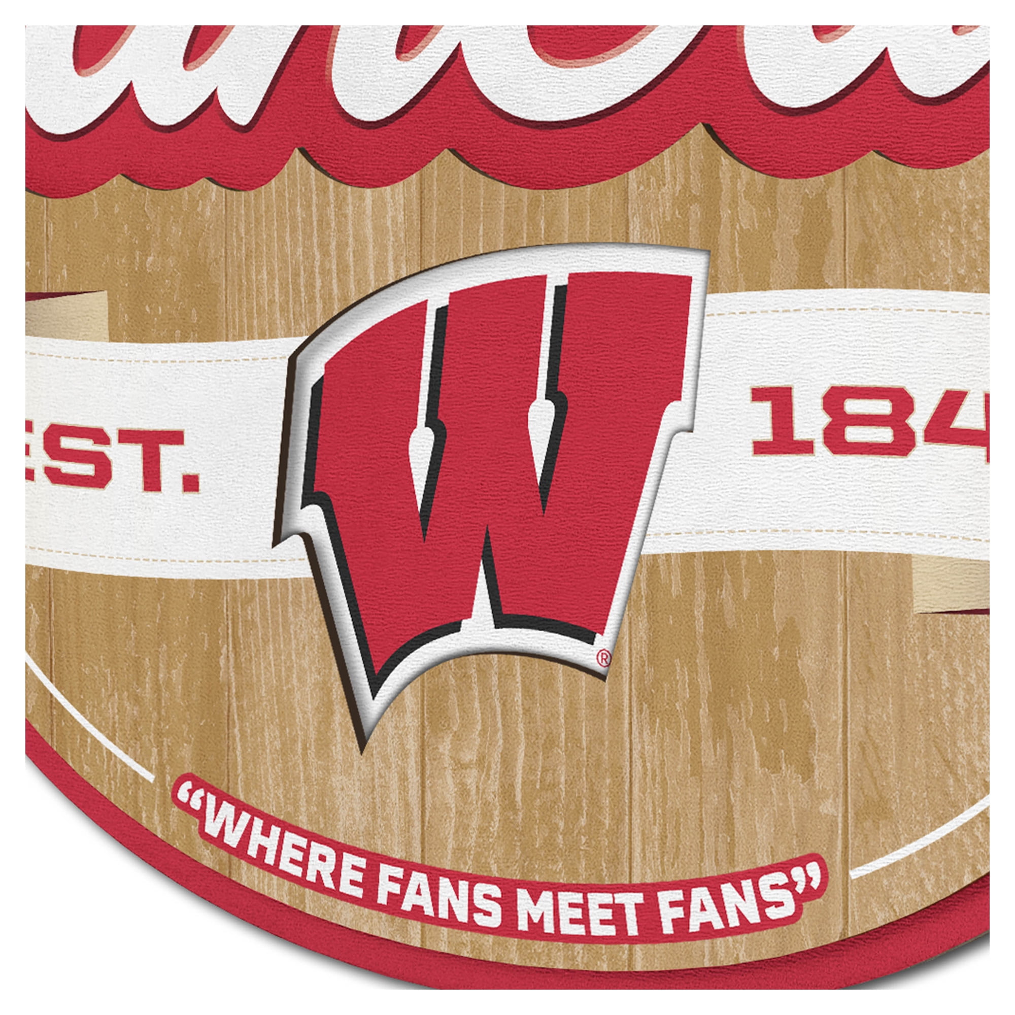 IDNA Wisconsin Badgers 12.5" x 17" Fan Cave Sign