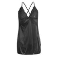 thumbnail image 4 of de mujer Lencería erótica camisón seda ropa de dormir conjunto de espalda en T - XL negro, 4 of 8