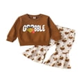 thumbnail image 1 of Baby Thanksgiving Day Sets Long Sleeve Pullover Tops Flare Pants Set, 1 of 6
