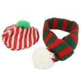 thumbnail image 4 of Conjunto de gorro y bufanda para perro, adorable gorro de punto navideño para mascotas, gatos, perros pequeños, medianos y grandes (rojo, verde, M), 4 of 14