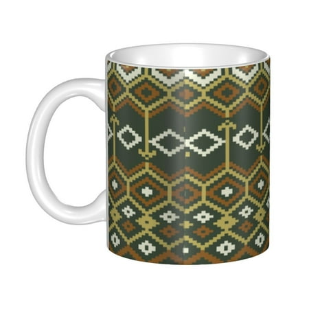 

Ceramic Mug Funny Coffee Milk Tea Mug Cup Vintage pattern background Cup