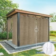 thumbnail image 4 of 2 Panels Outdoor Curtains for Patio Waterproof 54"x84" Vintage Brown Weatherproof Privacy Outsides Curtains, Farmhouse Retro Dark Solid Color Linen Texture Grommet Thermal Drapes for Cabana Porch, 4 of 8