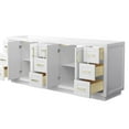thumbnail image 3 of Wyndham Collection Miranda 84" No-Sink Wood Double Bathroom Vanity in White/Gold, 3 of 7