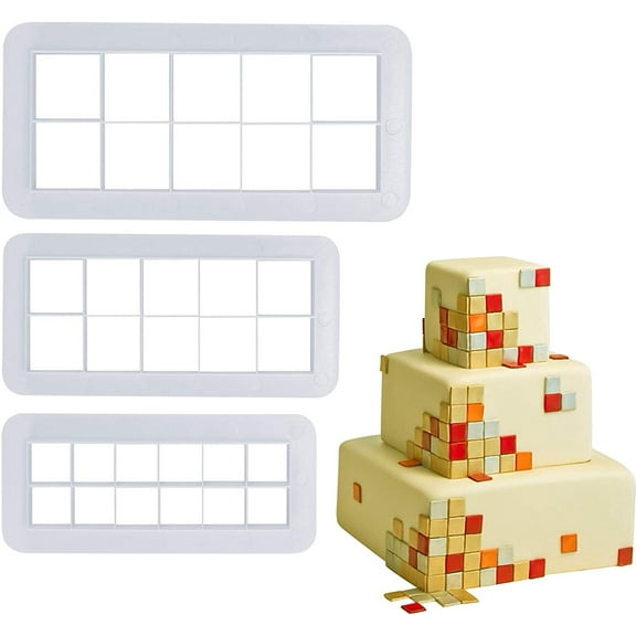 Mity Rain Square Cookie Cutter - Geometric Multicutter-Square Cake Fondant Cutter - 3 Size, Biscuit Cutters, Creative Cake Decorating