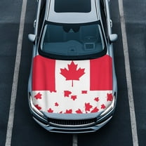 Uorisanigo Car Hood Cover Stretchable Canada Flag Hood Cover Protection Easy Installation Universal Auto Bonnet Covers Fit for for Auto Car Truck Van SUV Soft Decoration